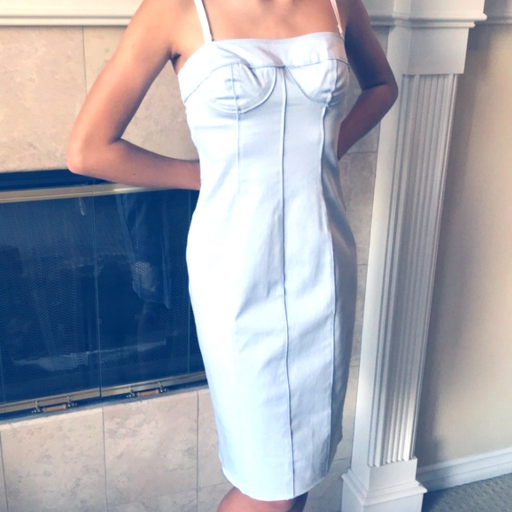 Dolce & Gabbana Satin Gabardine Bustier Dress